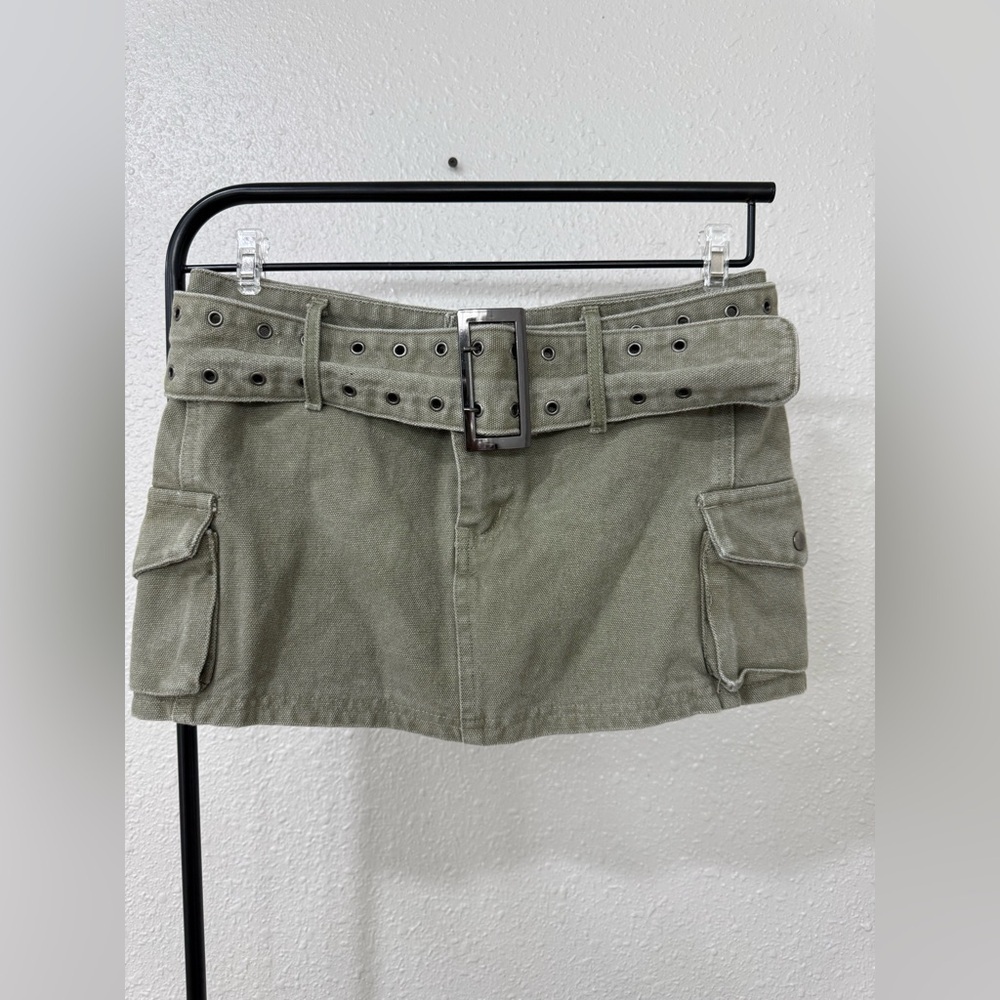 Princess Polly Khaki Utility Mini Skirt Size S